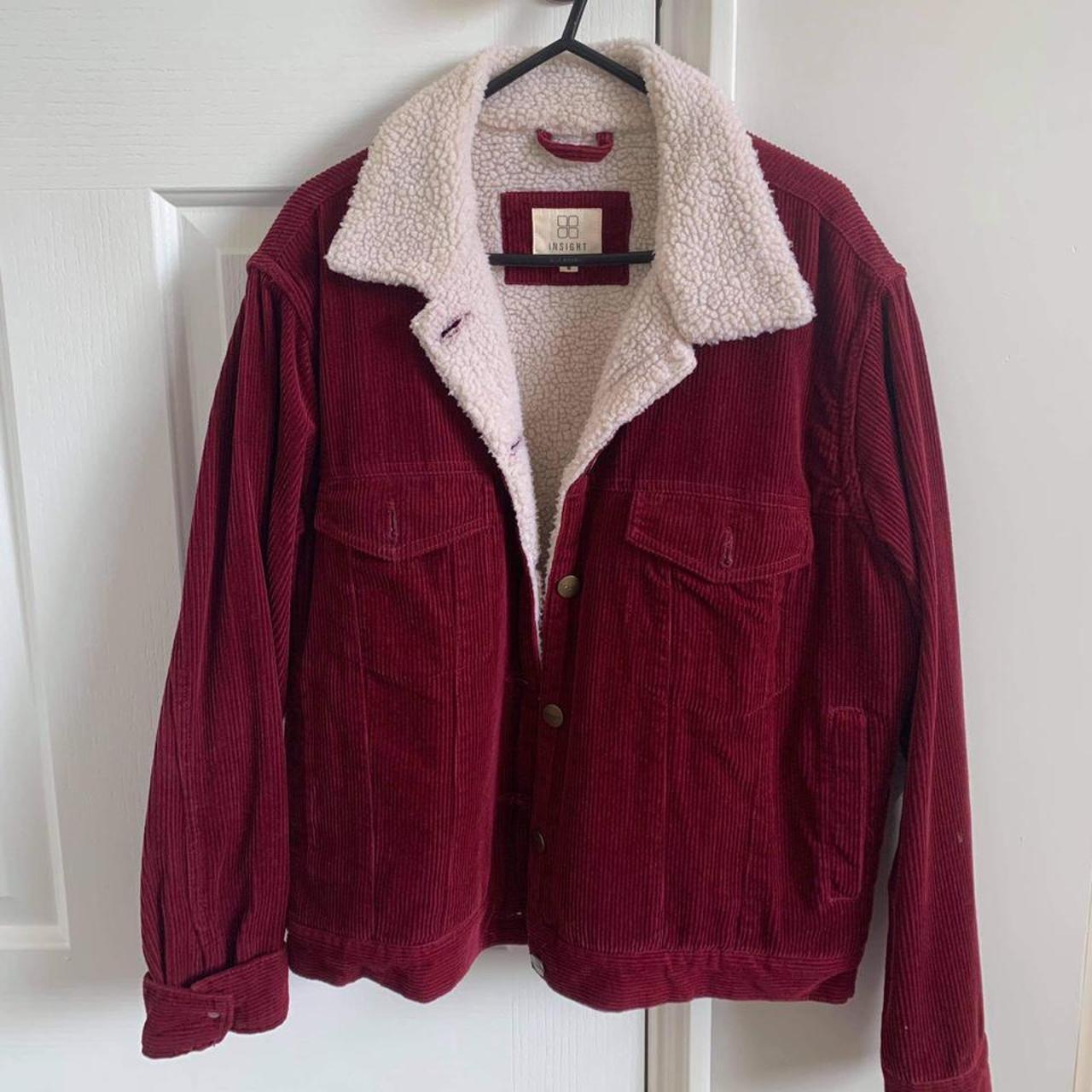 INSIGHT WINE RED CORD JACKET bought from general... - Depop
