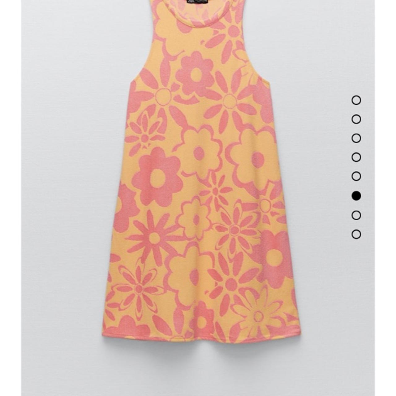 Zara pink and orange dress never worn brand new with... Depop