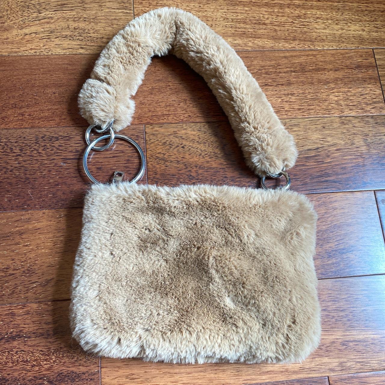 faux fur fluffy shoulder bag Ring... Depop
