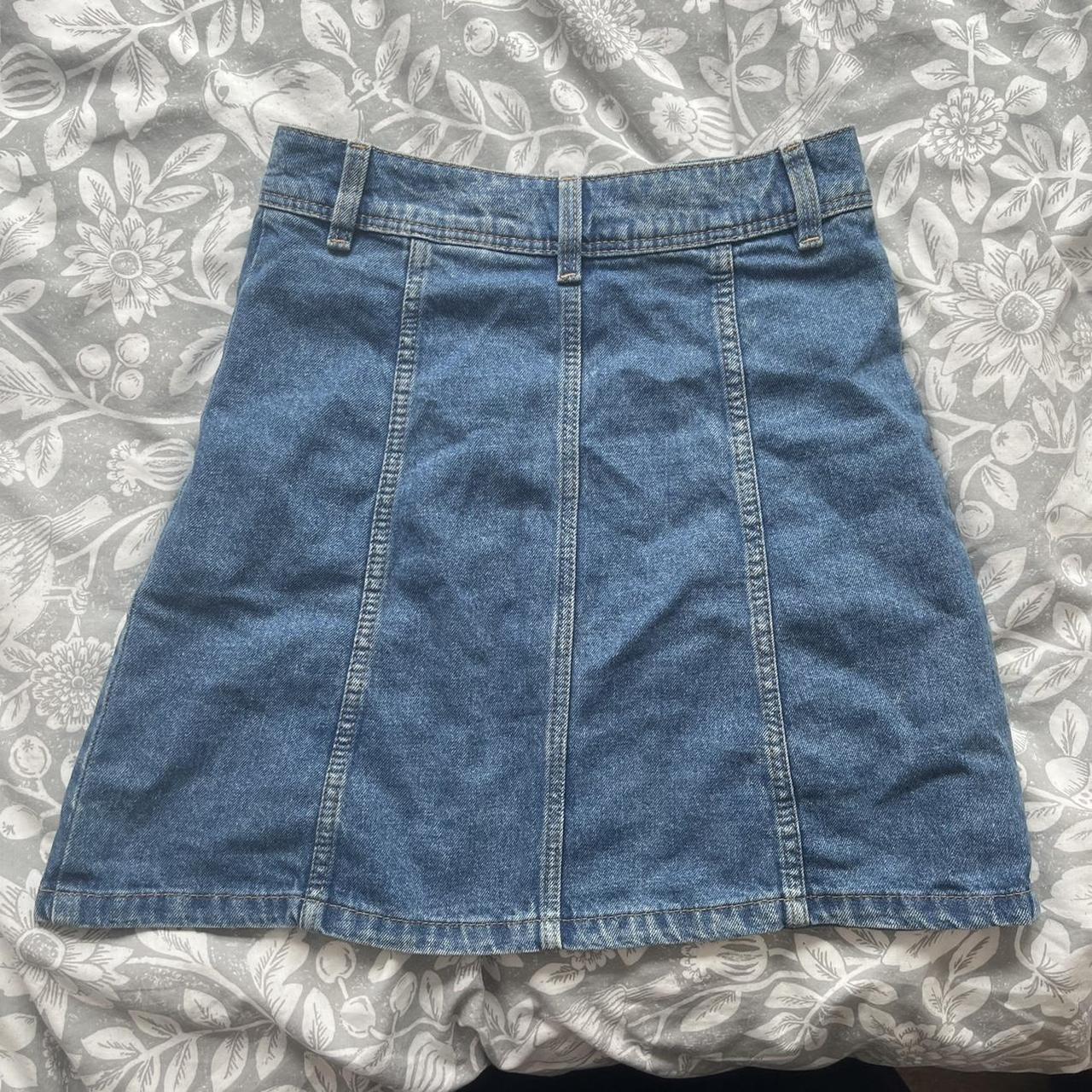 blue denim skirt from h&m. nice basic to have for... - Depop