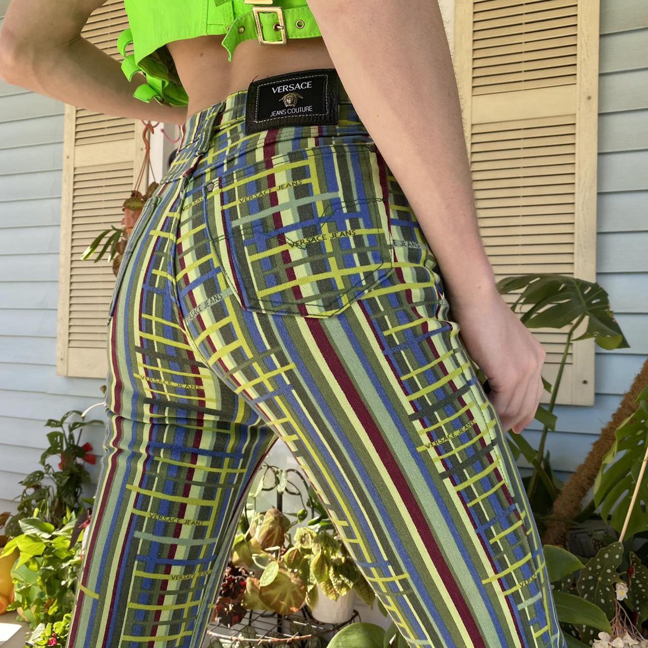 Versace plaid hot sale pants