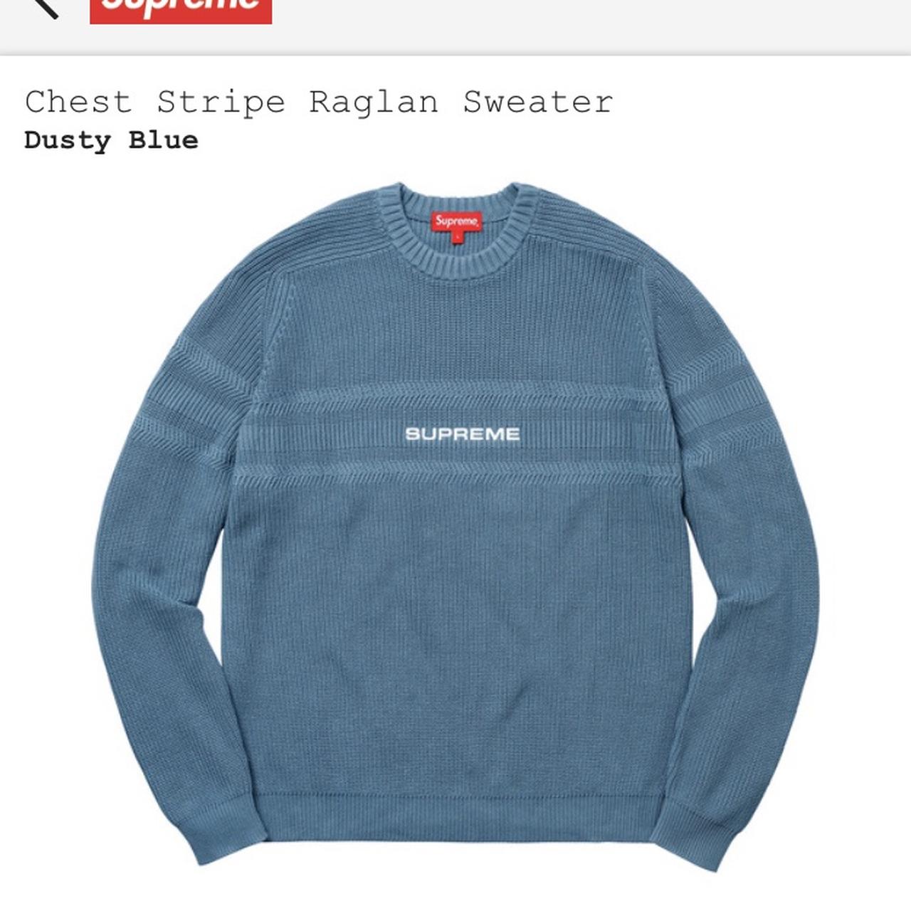 Supreme chest best sale stripe raglan sweater