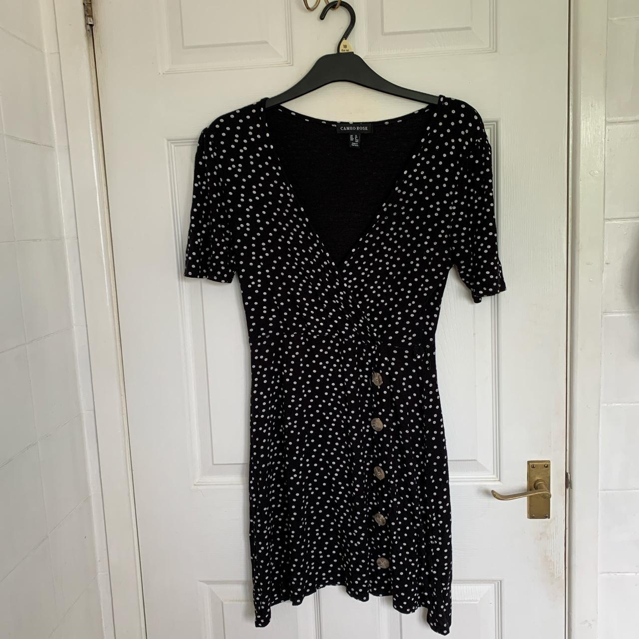 Cameo Rose Women's Black and White Dress | Depop