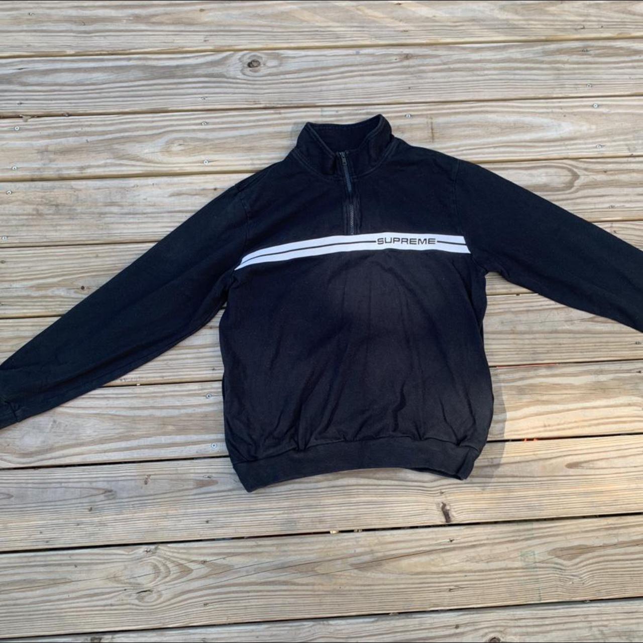 Supreme half zip on sale warm up black