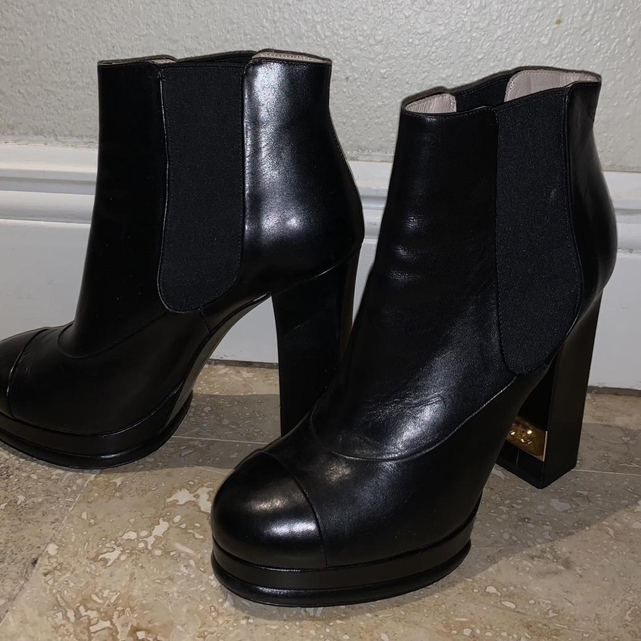 Chanel combat boots EU size 38/UK 5 Authentic - Depop