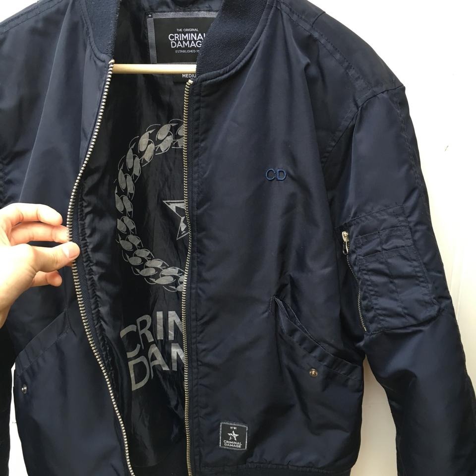 Criminal damage bomber jacket sale