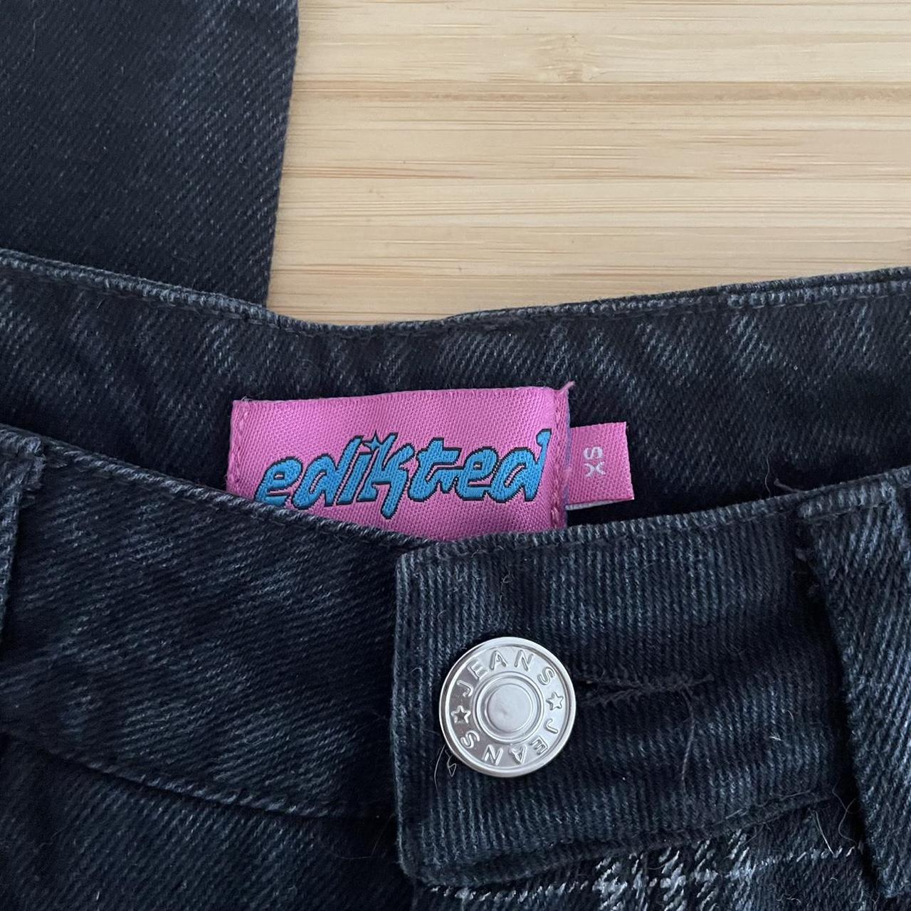 edikted half checkered jeans🖤 size xs mid... Depop