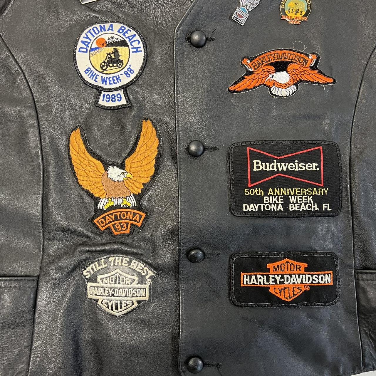 Vintage Biker Streetwear Leather Vest Patches This - Depop