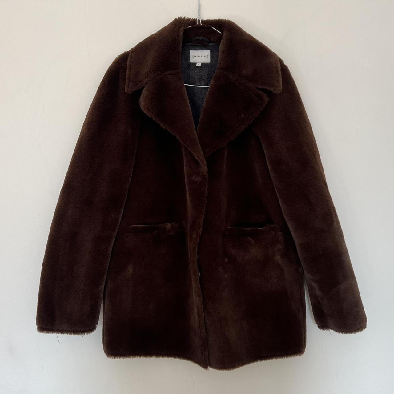 Warehouse femme 2025 faux fur coat