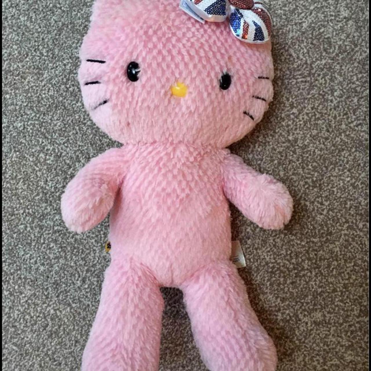 hello kitty build a bear plush soft toy pink teddy... - Depop