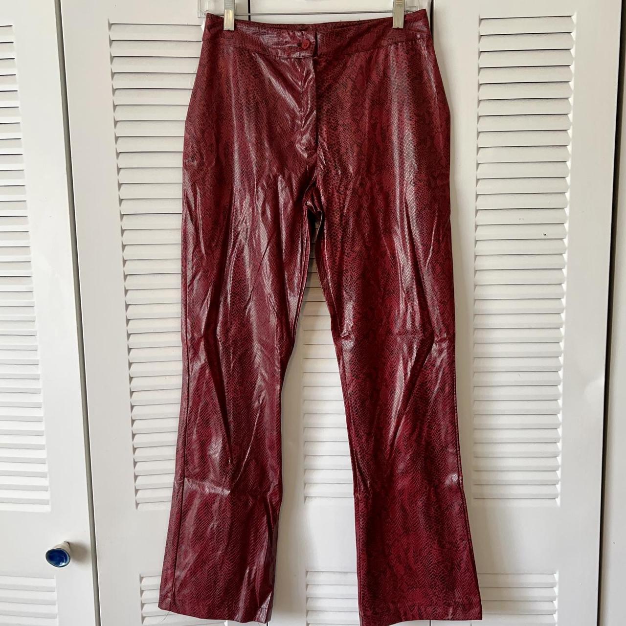 Red sale snakeskin trousers