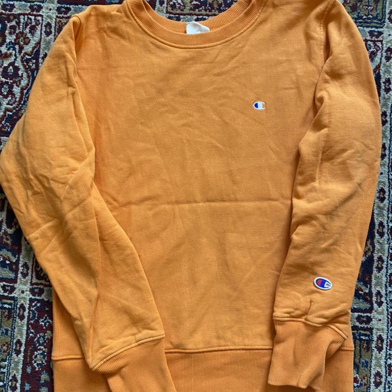 Champion reverse weave orange sweatshirt #champion - Depop