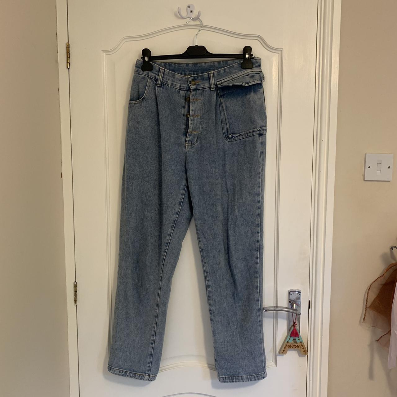 High waisted blue jeans from Shein, size M which... - Depop