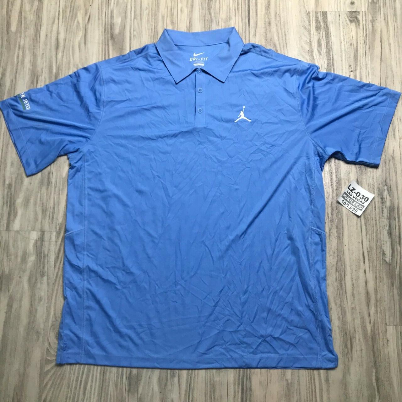 Jordan Men's Blue Poloshirts Depop