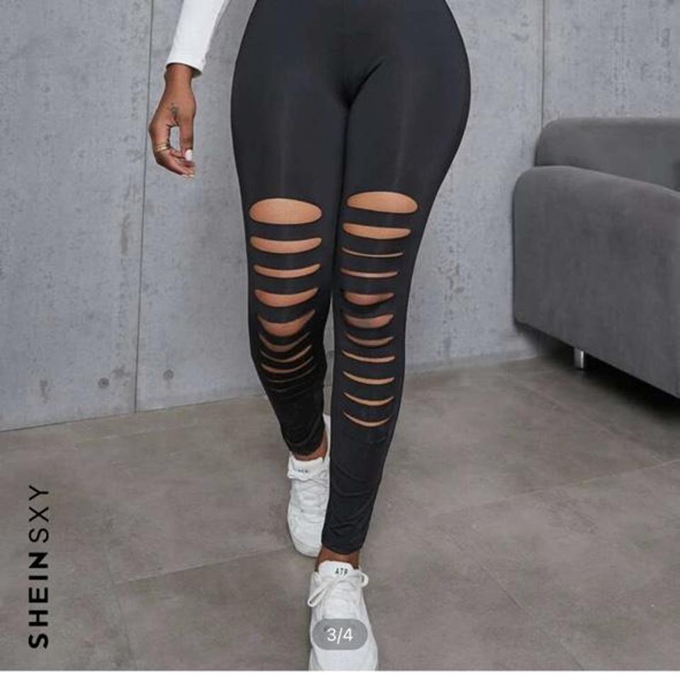 SHEIN RIPPED LEGGINGS , Never worn fits