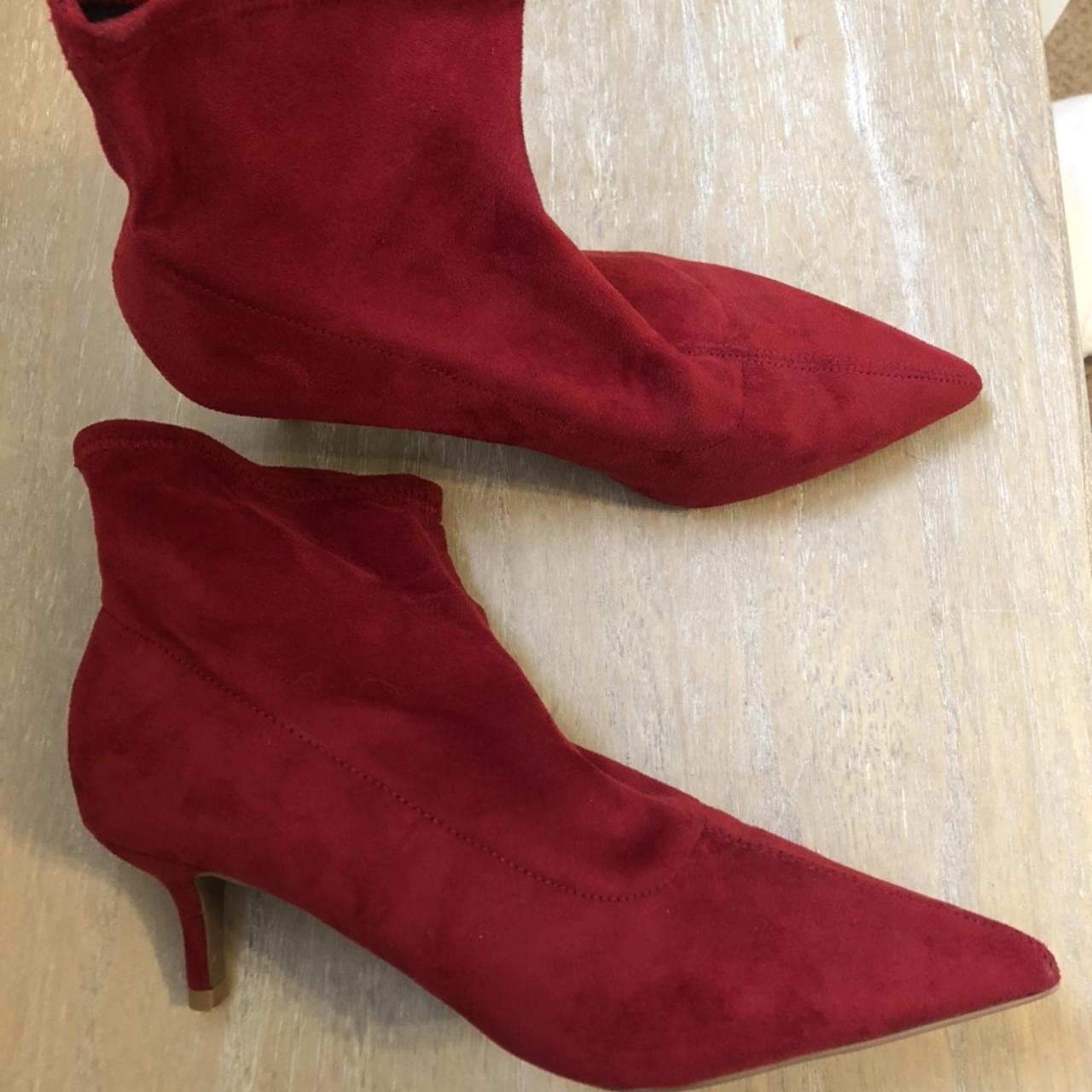 Red kitten best sale heel sock boots