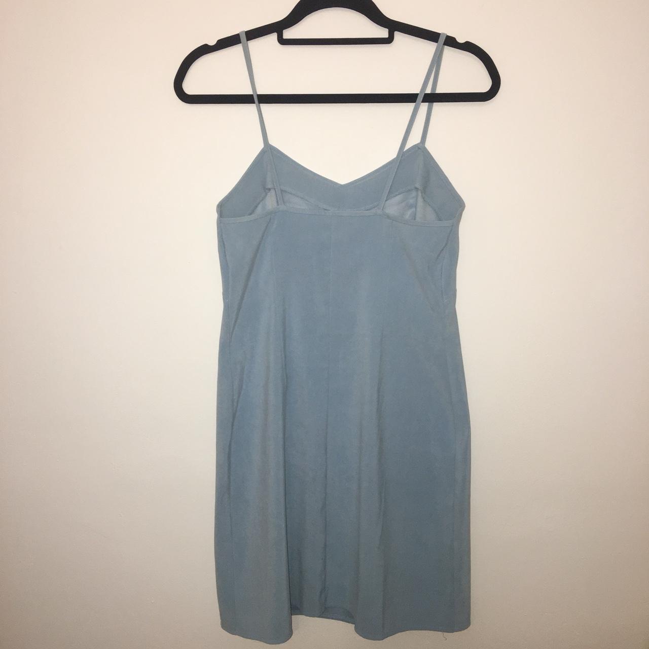 Vintage next baby blue suede fabric dress, size 12... - Depop