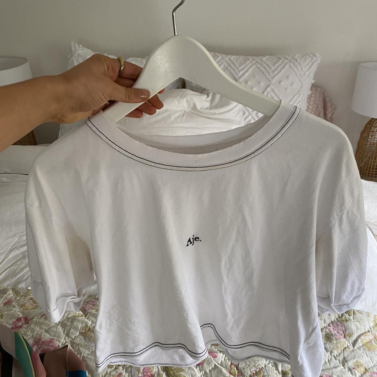 AJE cropped tee. Good condition, slight tan marks... - Depop