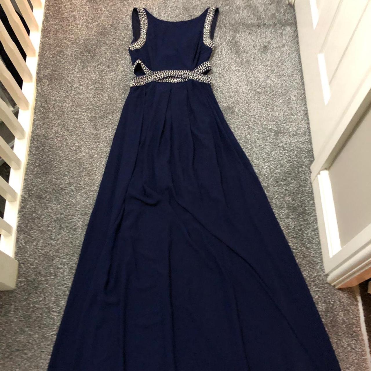 ASOS NAVY EMBELLISHED PROM DRESS RRP 60 Size 8