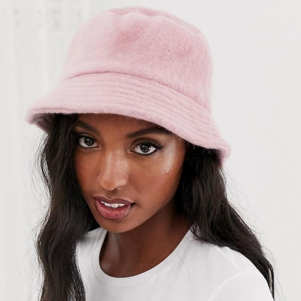 Fluffy pink hot sale bucket hat