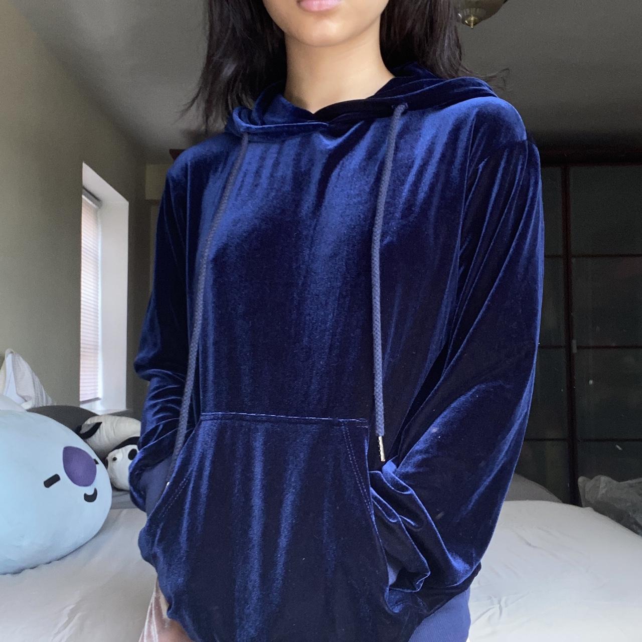 Velvet blue hoodie hot sale