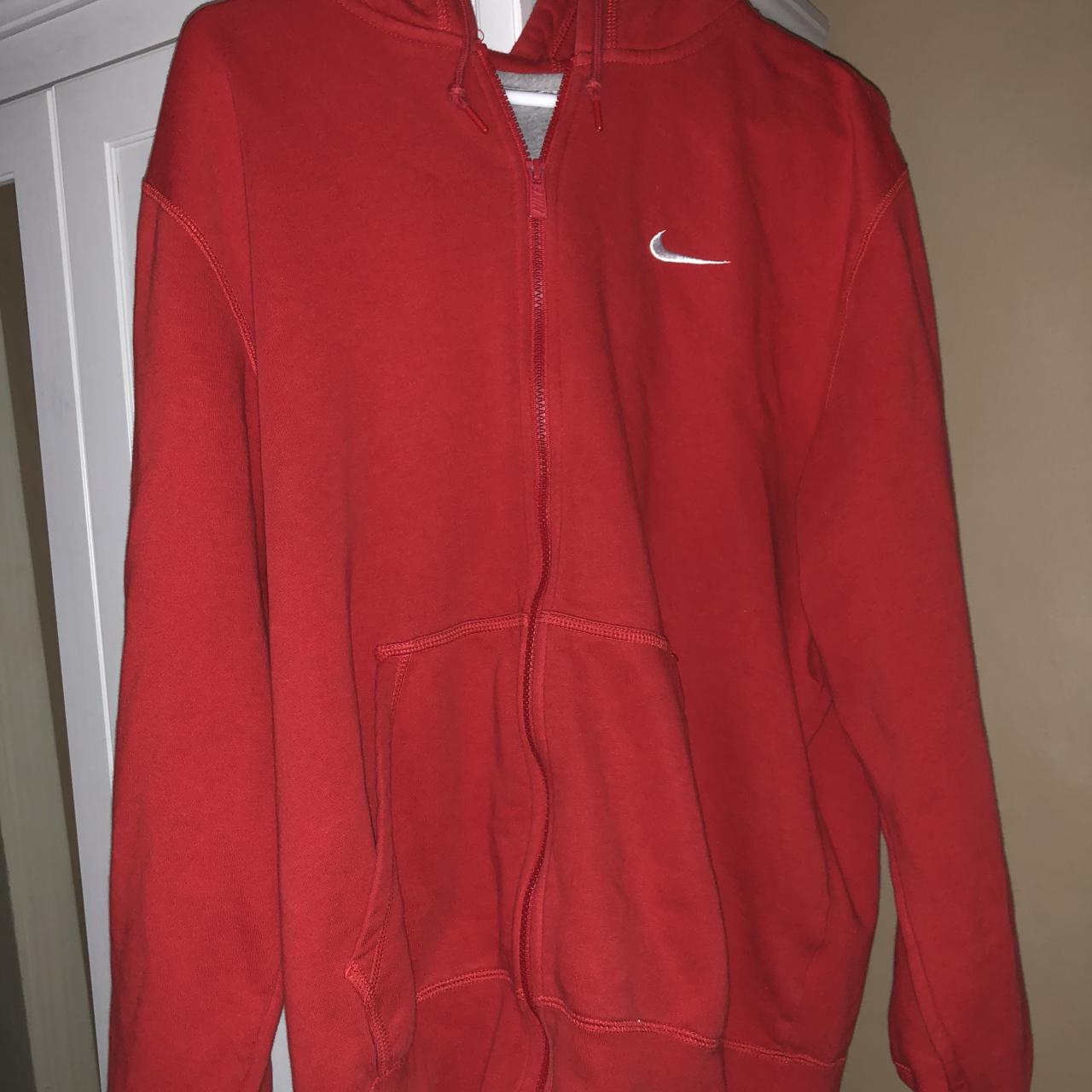 red nike zip up jacket