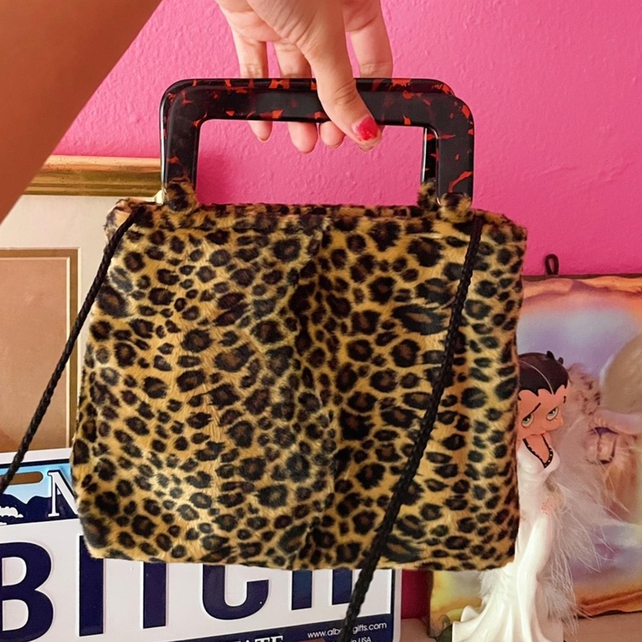 Leopard fur clearance purse