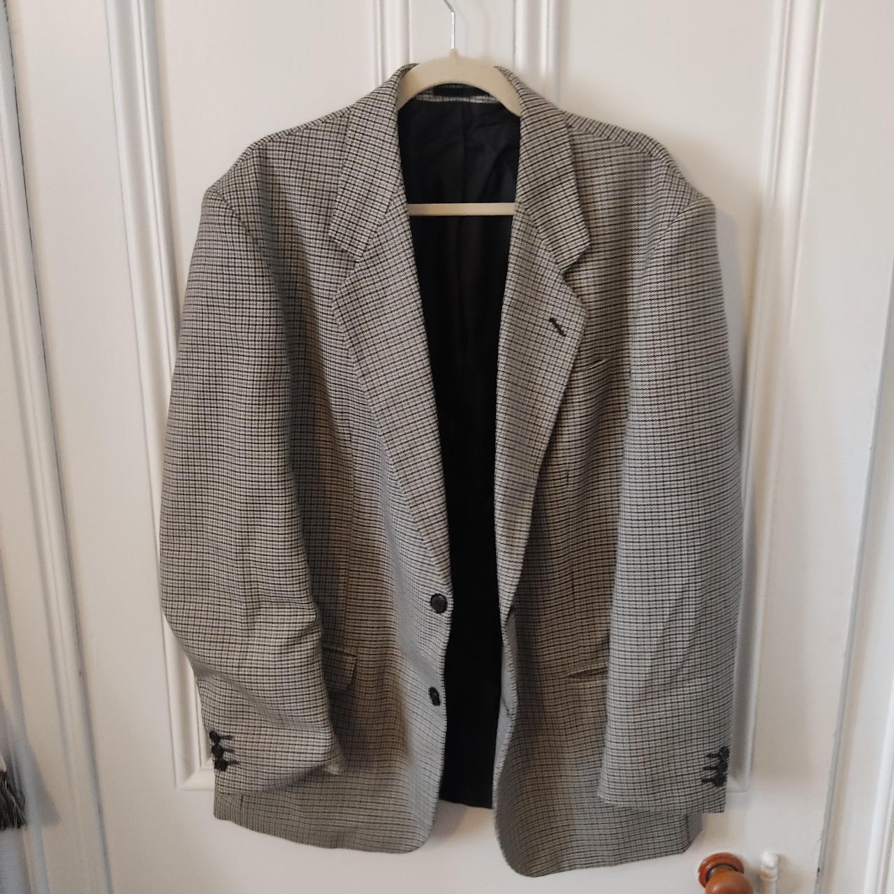 VINTAGE DEBENHAMS MENS SUIT JACKET in grey / brown... Depop