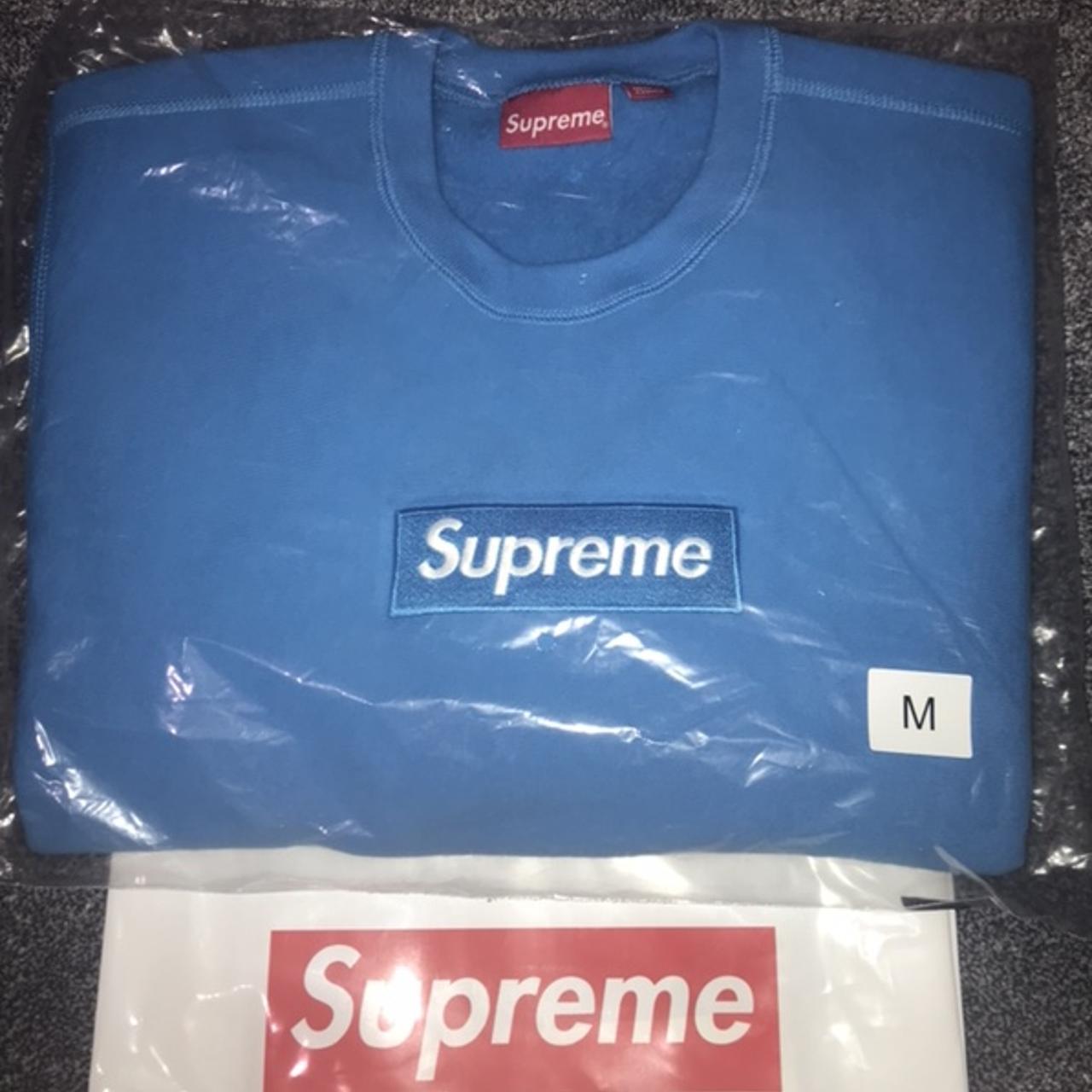 Royal blue shop box logo