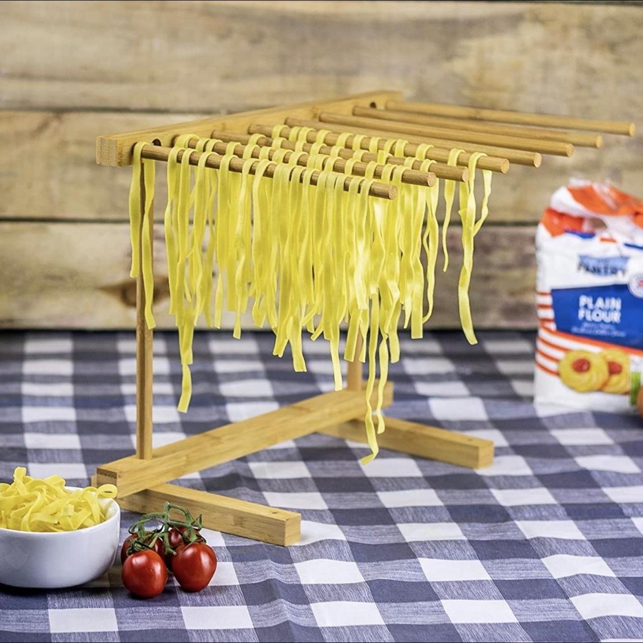 Bamboo Pasta Drying Rack Fresh Pasta Storage 8 Arm... Depop