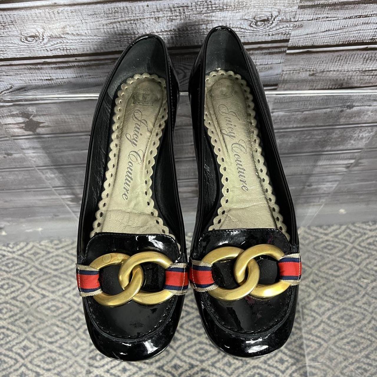 Vintage juicy couture patent leather black shoes... - Depop