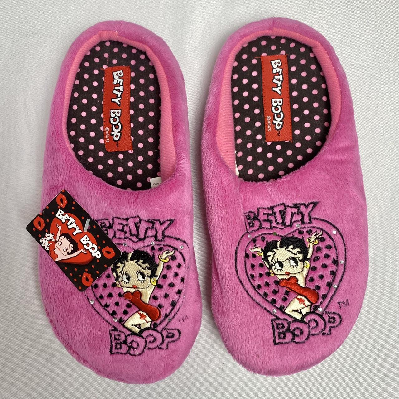 early 00s soft betty boop slippers with embroidery... - Depop