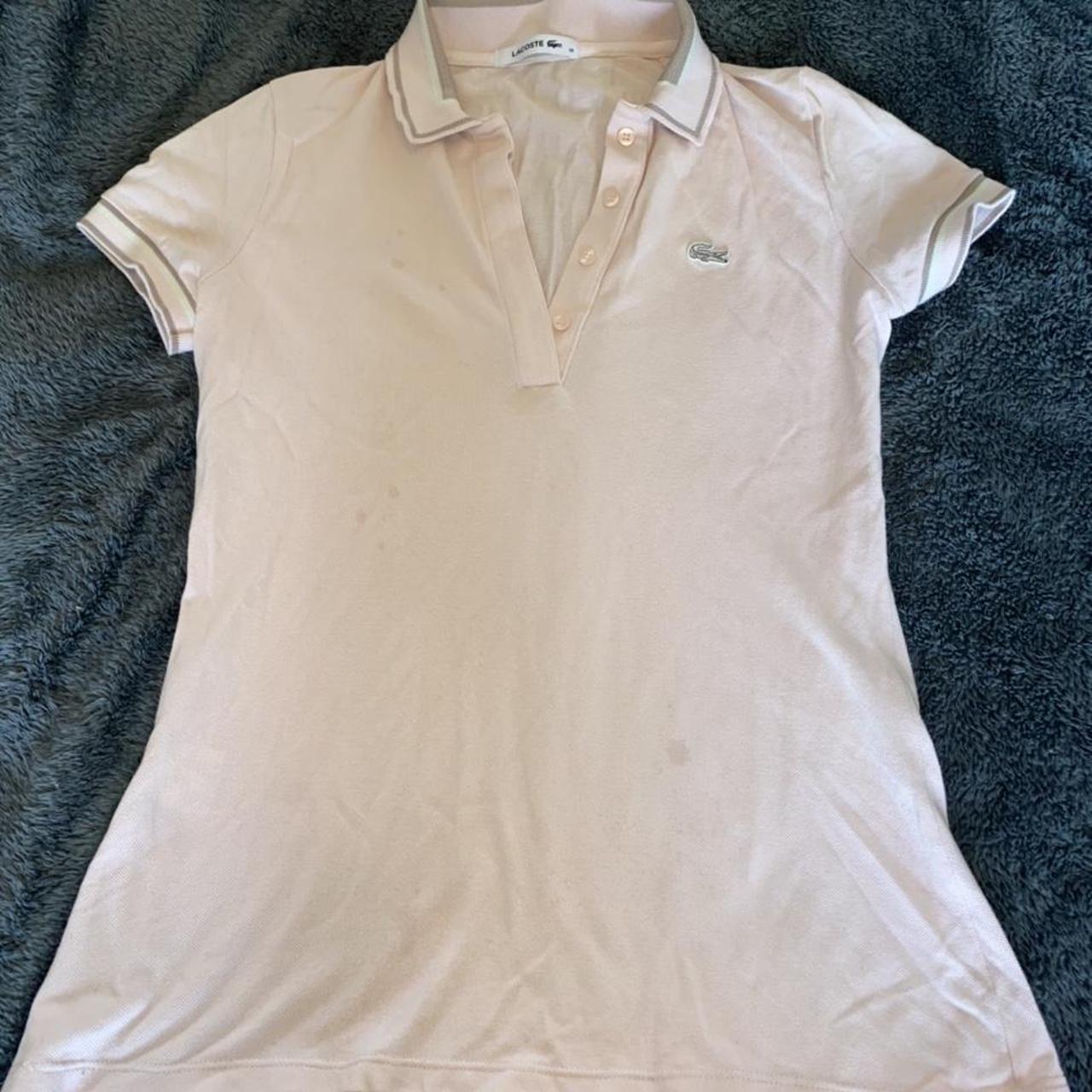 Womens baby pink Lacoste polo shirt Fits Womens... Depop