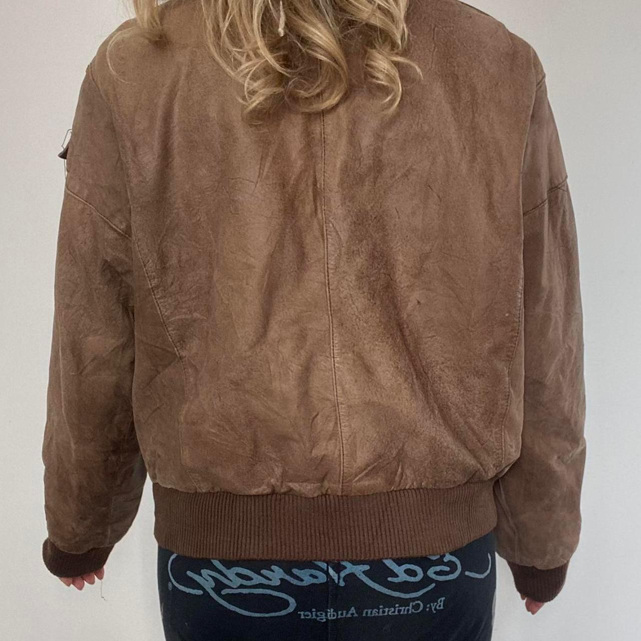 The Most Perfect Vintage 90s Brown Leather Suede Zip... - Depop