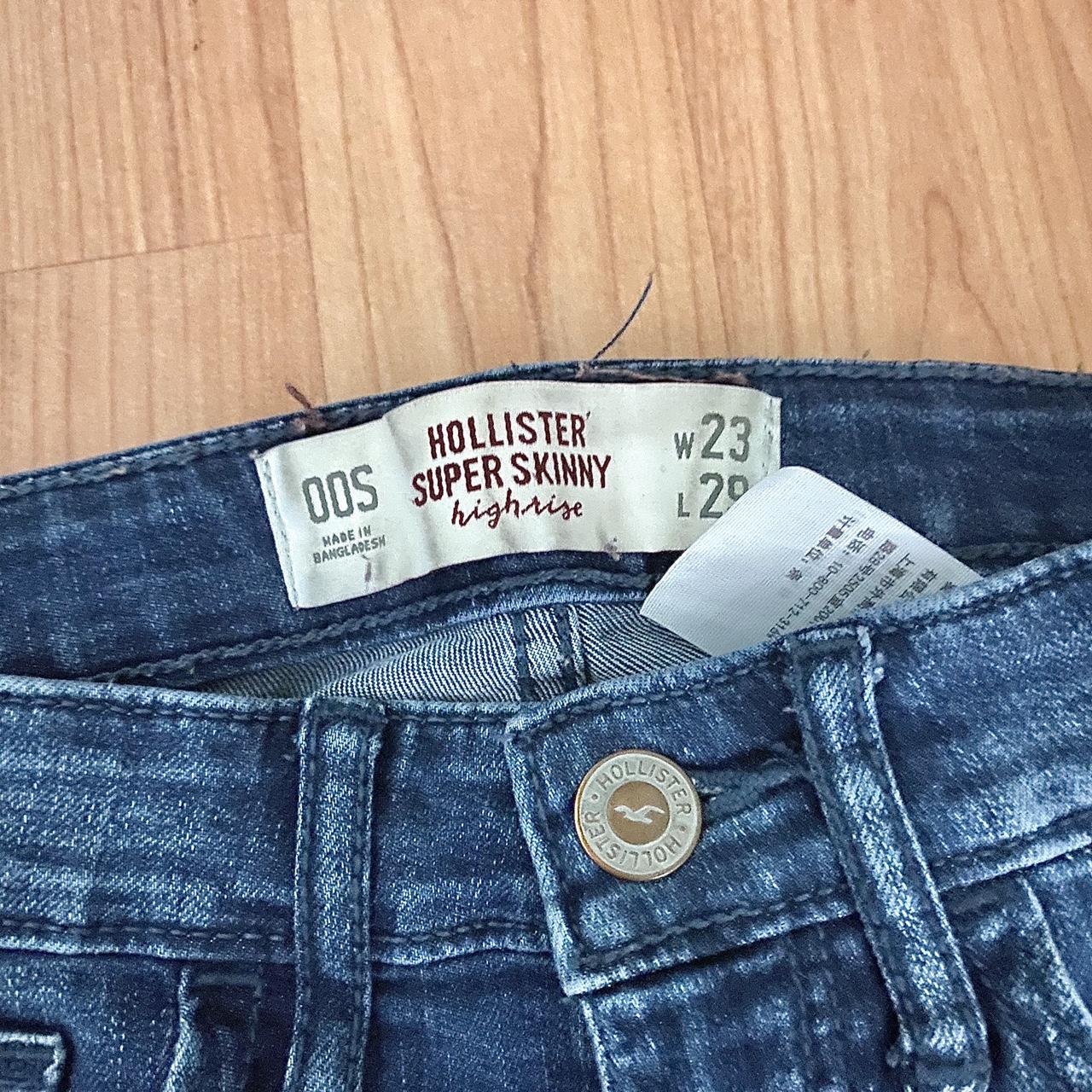 hollister super skinny jeans high rise size 00S 23W... - Depop