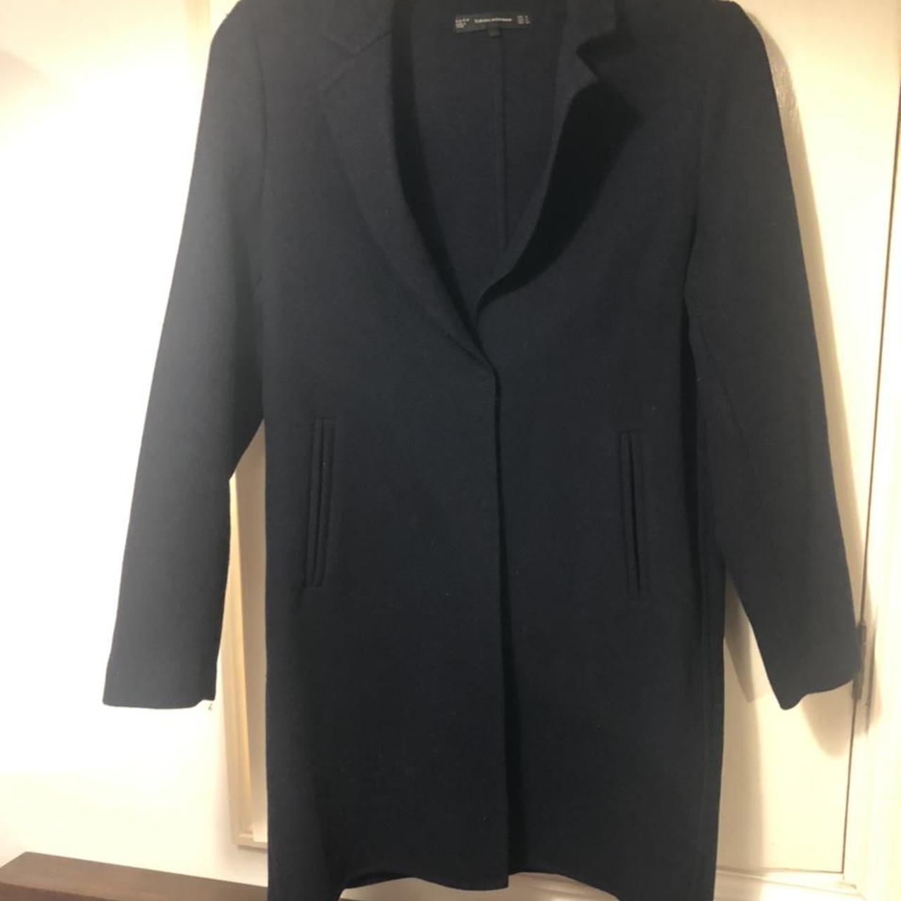 Dark blue zara duster coat Used only 2-3... - Depop