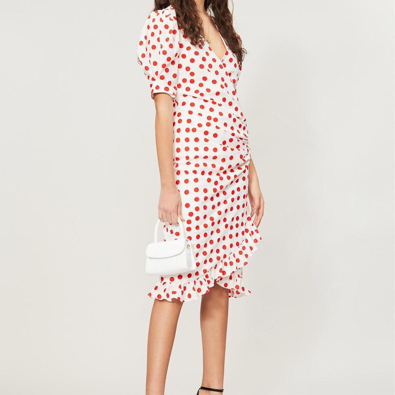 De La Vali cotton polka dot print wrap dress. This