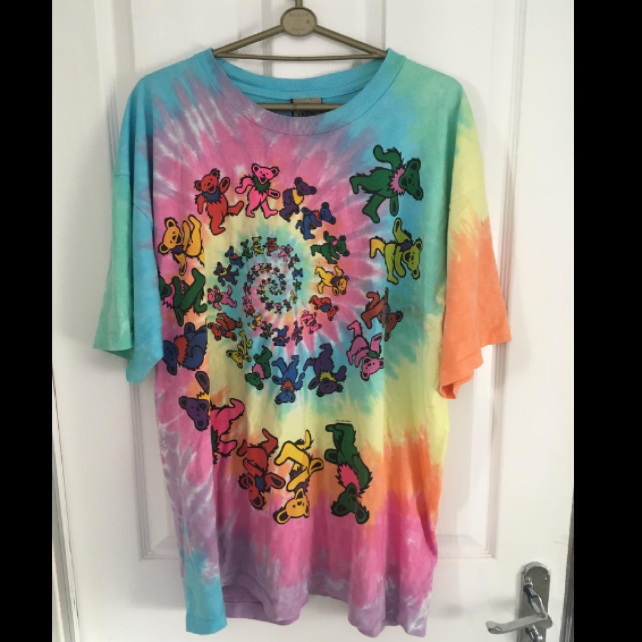 Grateful Dead Liquid Blue Dancing Bears Vintage 1995 Tie-Dye Small T-Shirt