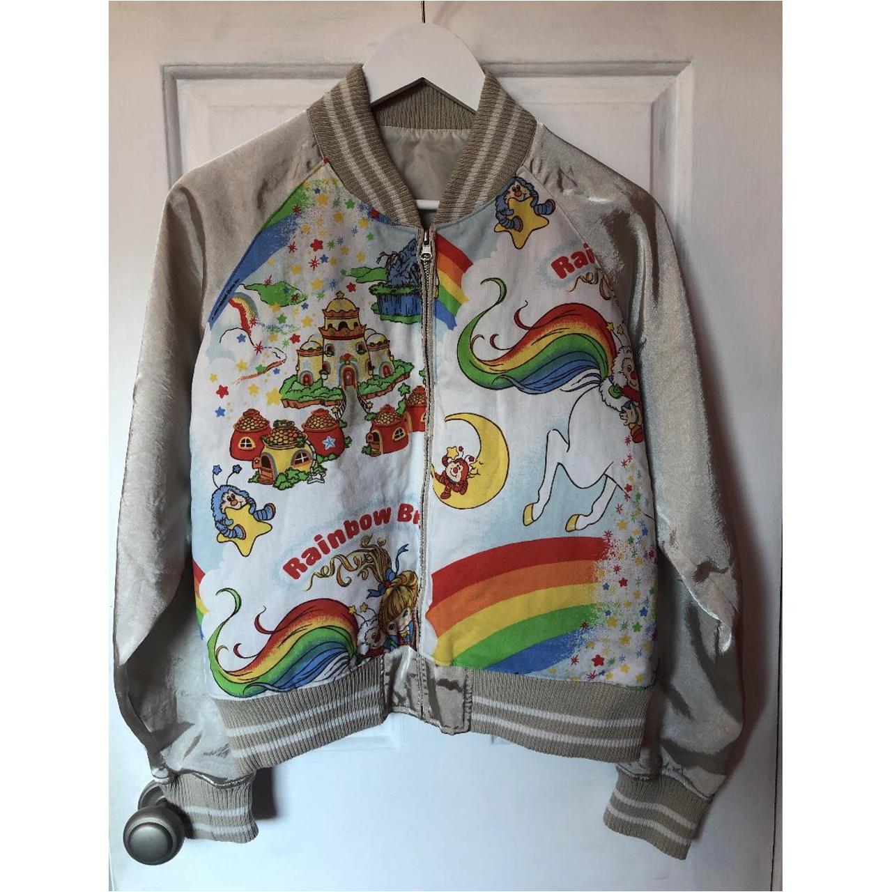 rainbow varsity jacket