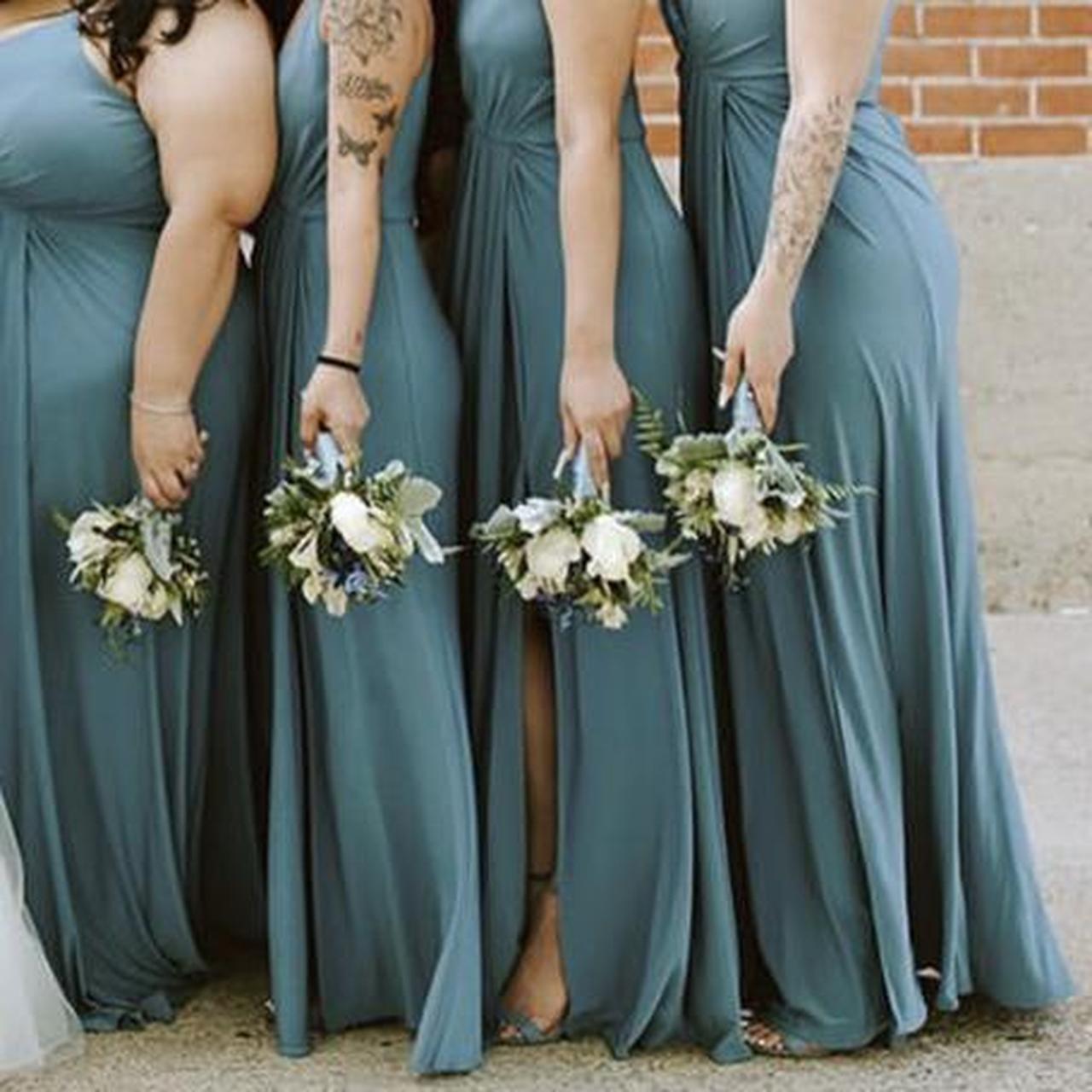 David's Bridal Women's Blue Dress Depop