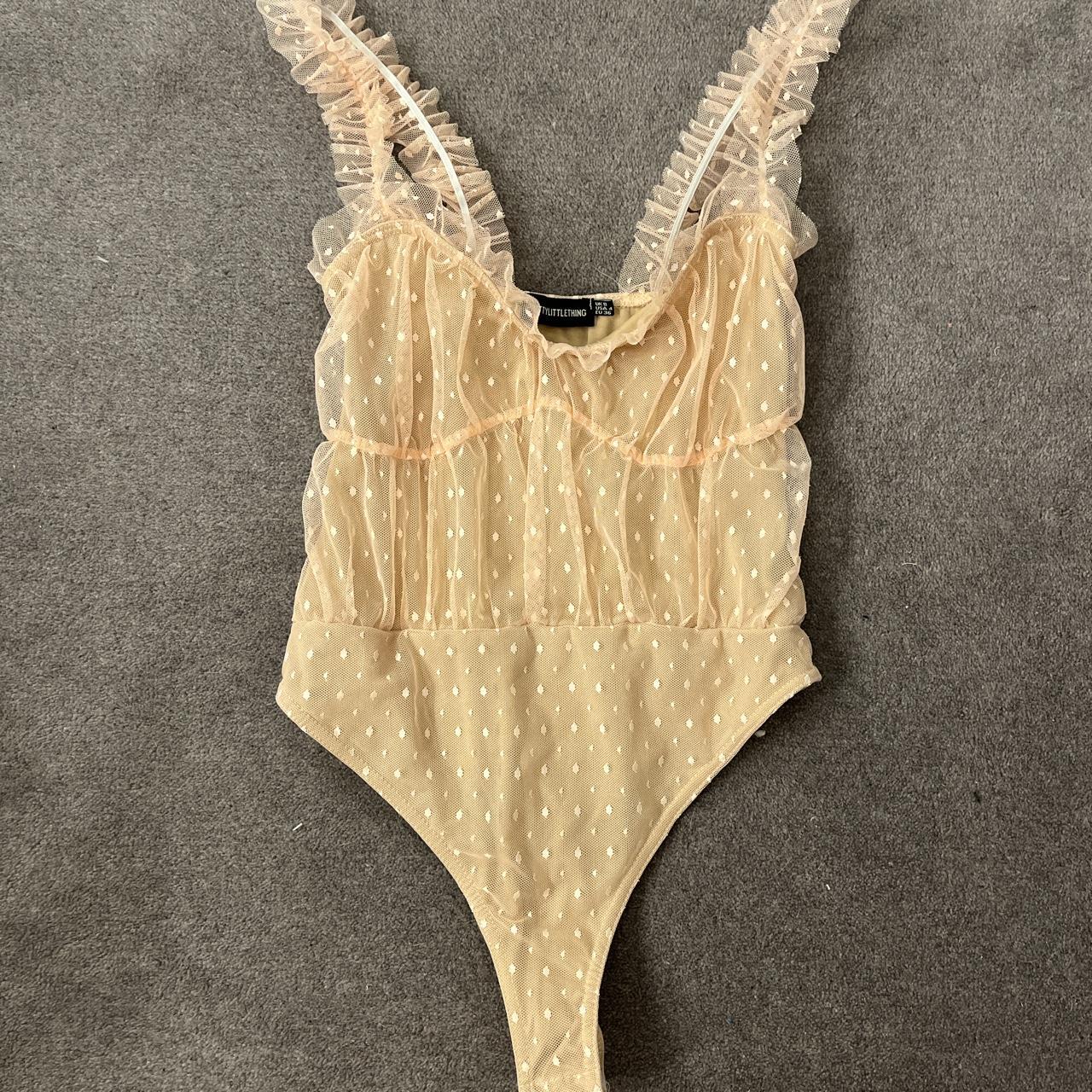Pretty little thing dobby mesh bodysuit £9 Size 8... Depop