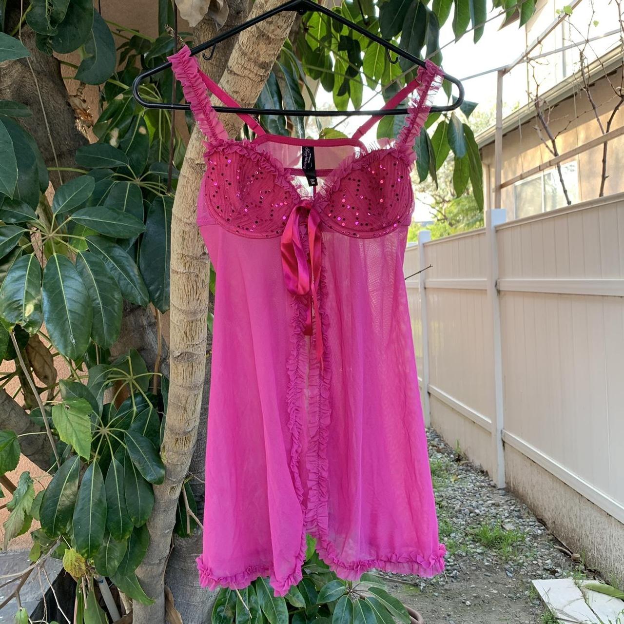 Victoria's Secret bra hot pink bra slip with a slit - Depop