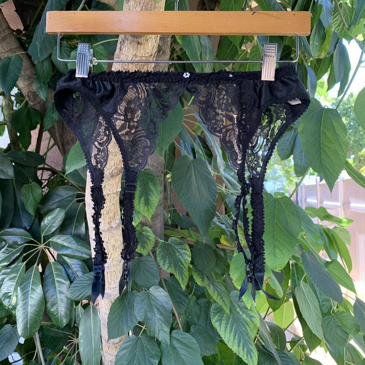 Vintage Christian Dior black garter belt with... Depop