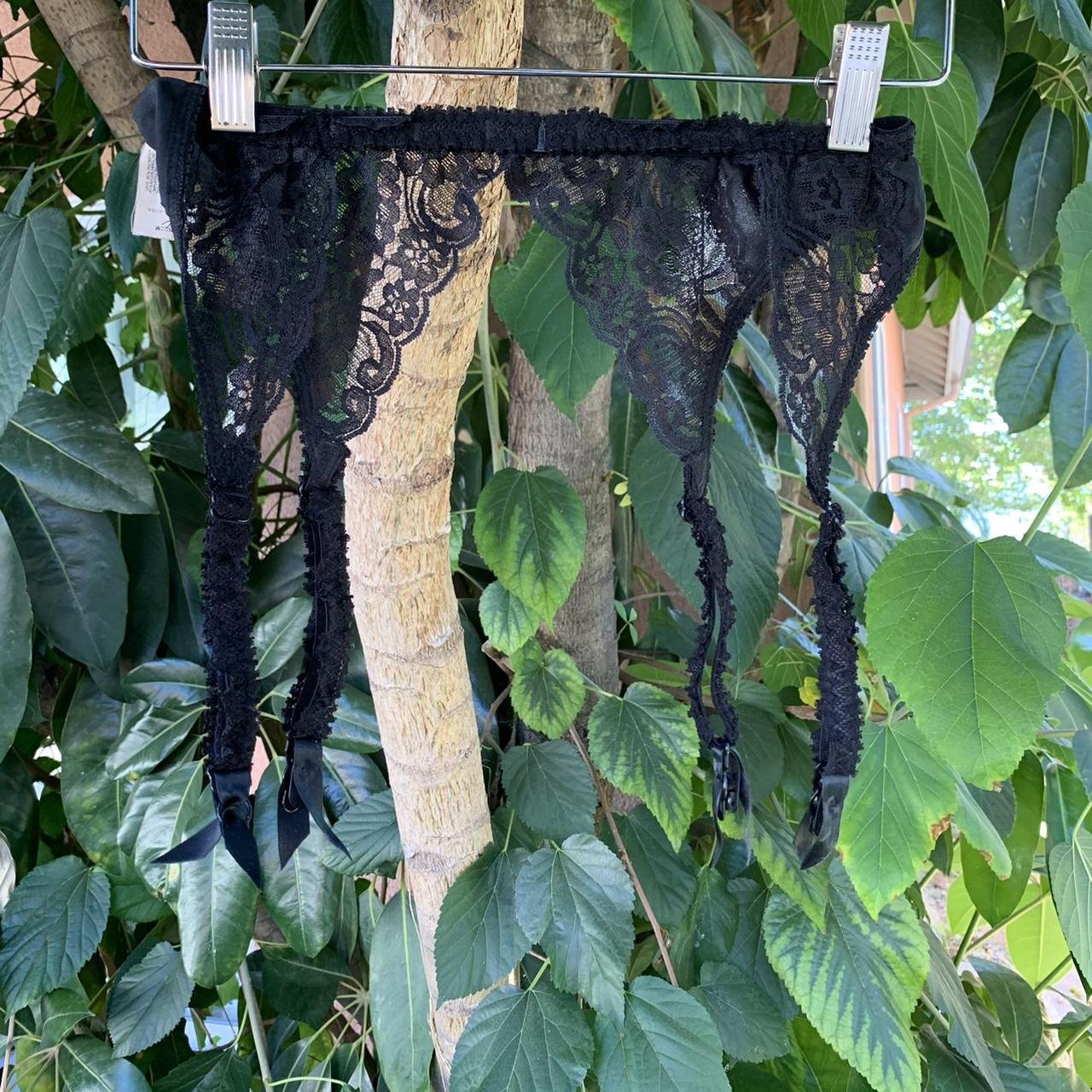 Vintage Christian Dior black garter belt with... Depop