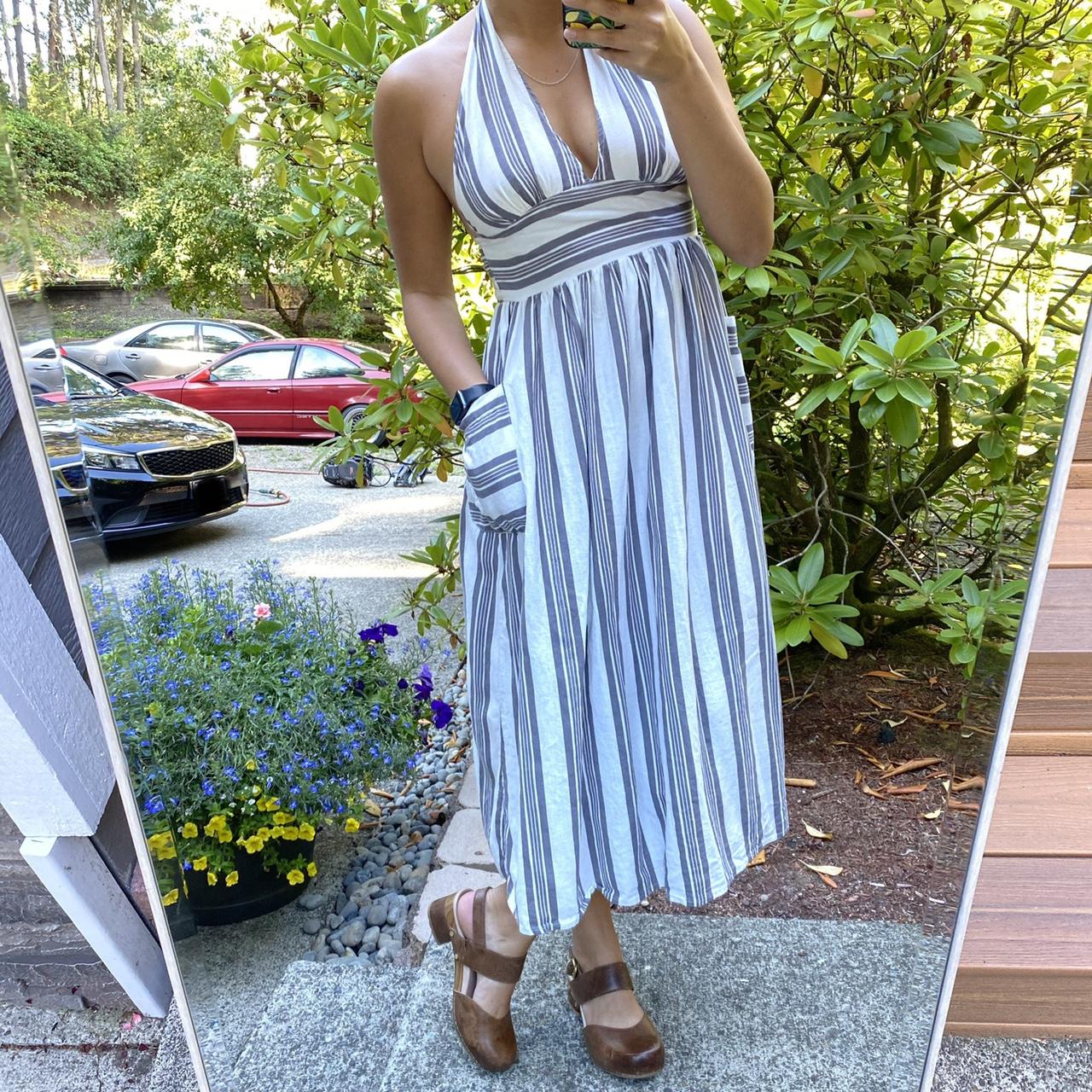 Urban outfitters blue and white striped shops dress