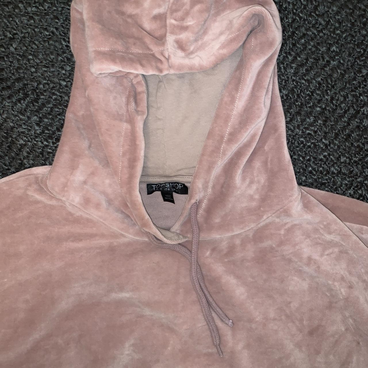 Super duper soft velvet blush pink hoodie from... - Depop
