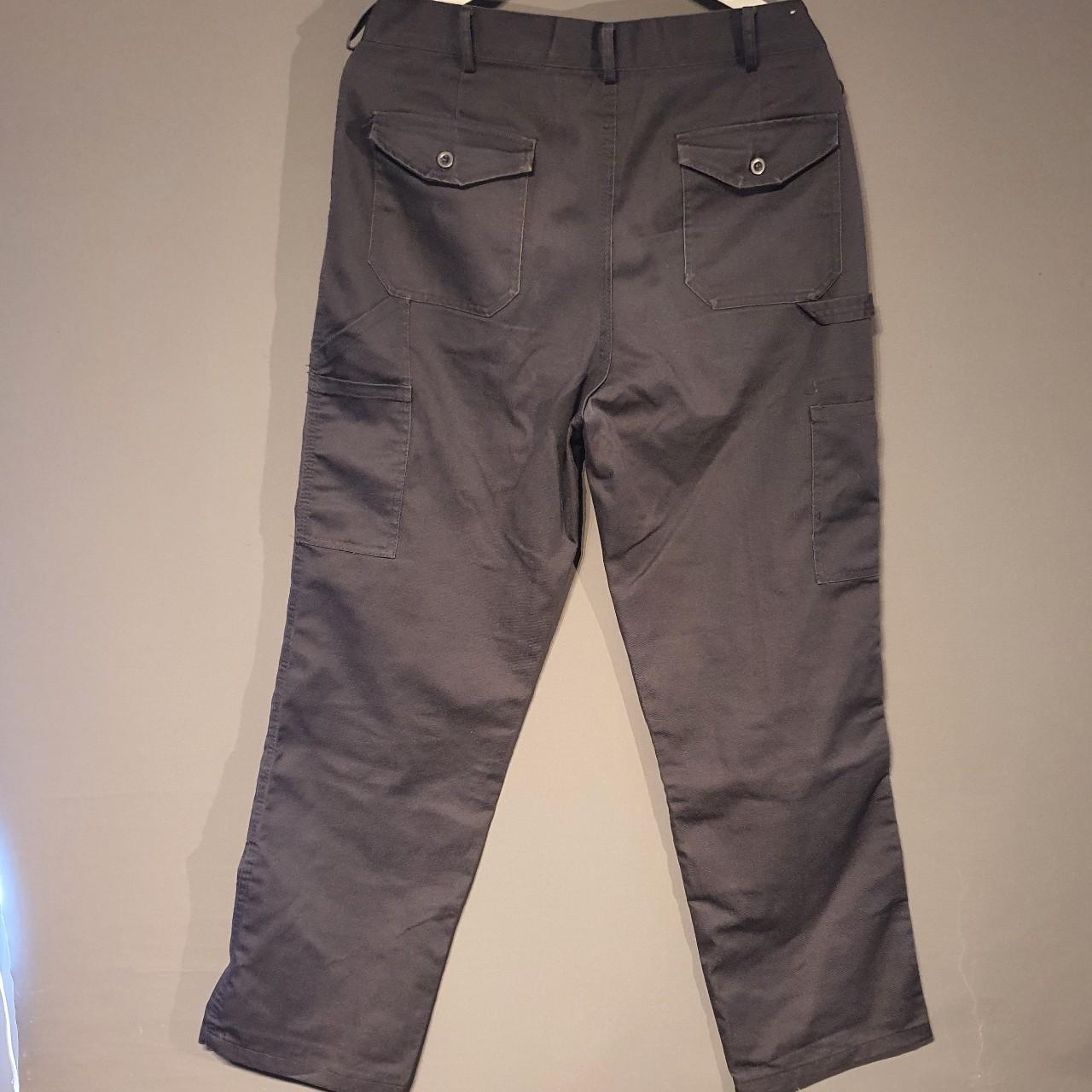 Custom Dickies Grey Straight Leg Black Cargo - Depop