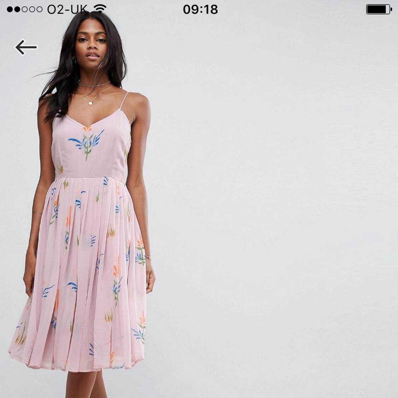 ASOS beautiful pink nude pleated camp midi occasion. Depop