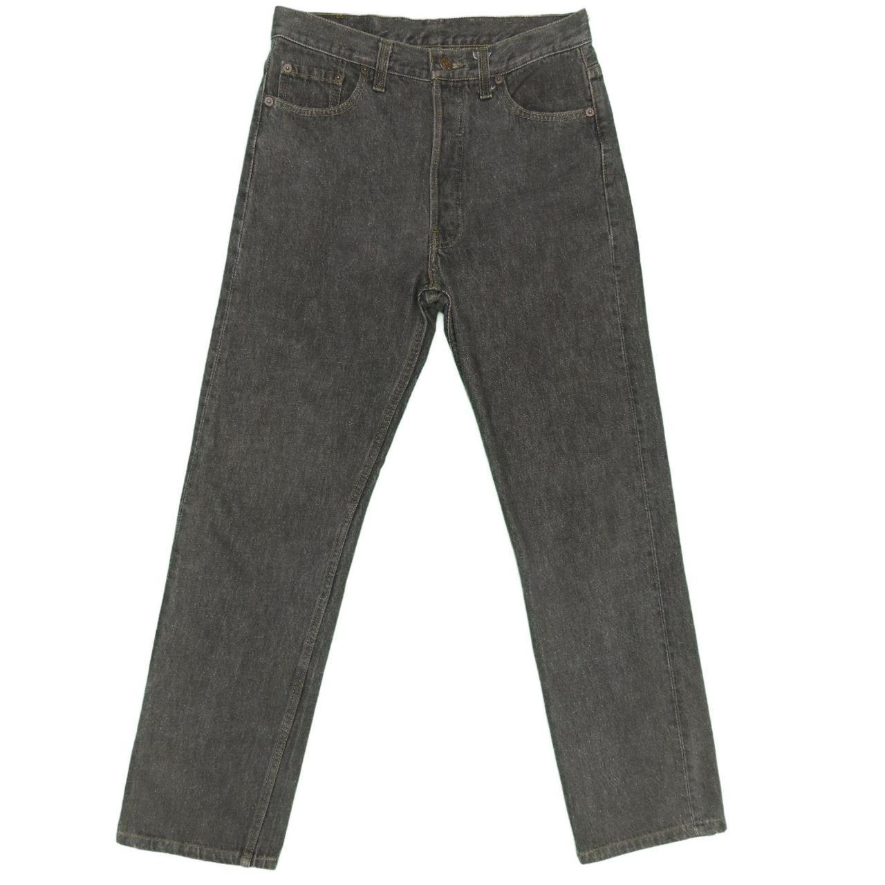1990s Vintage Levis 501 Pebble Black Jeans... - Depop