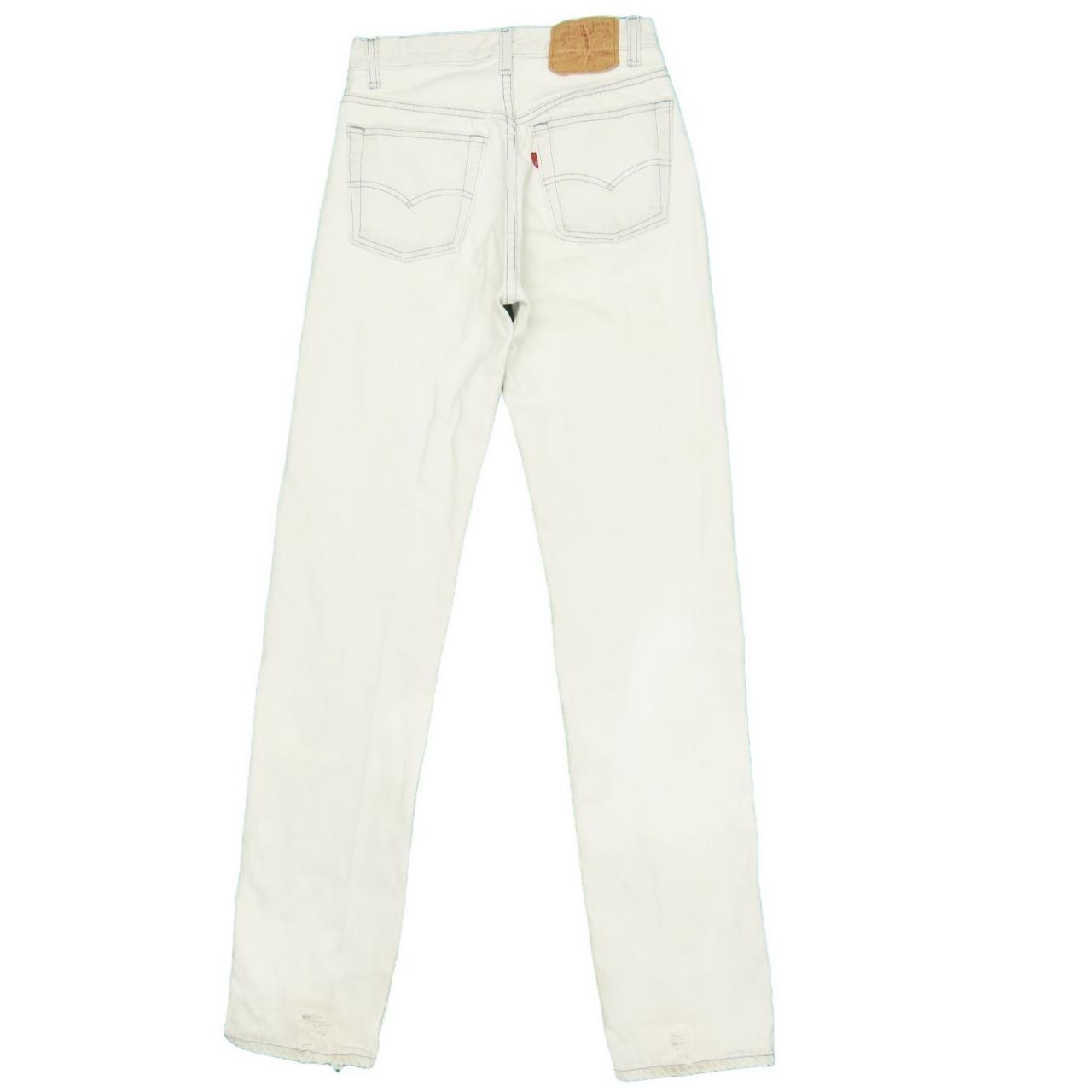 1990s Vintage Levis 501 Opaque White Jeans... - Depop